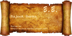 Bajnok Benke névjegykártya